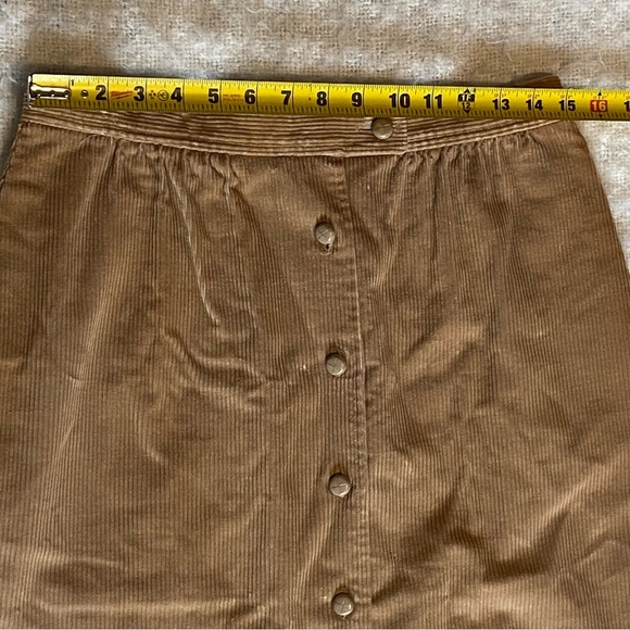Vtg 70s Womens Long Brown Corduroy Skirt Unbranded Approx Size S/M - Picture 3 of 7